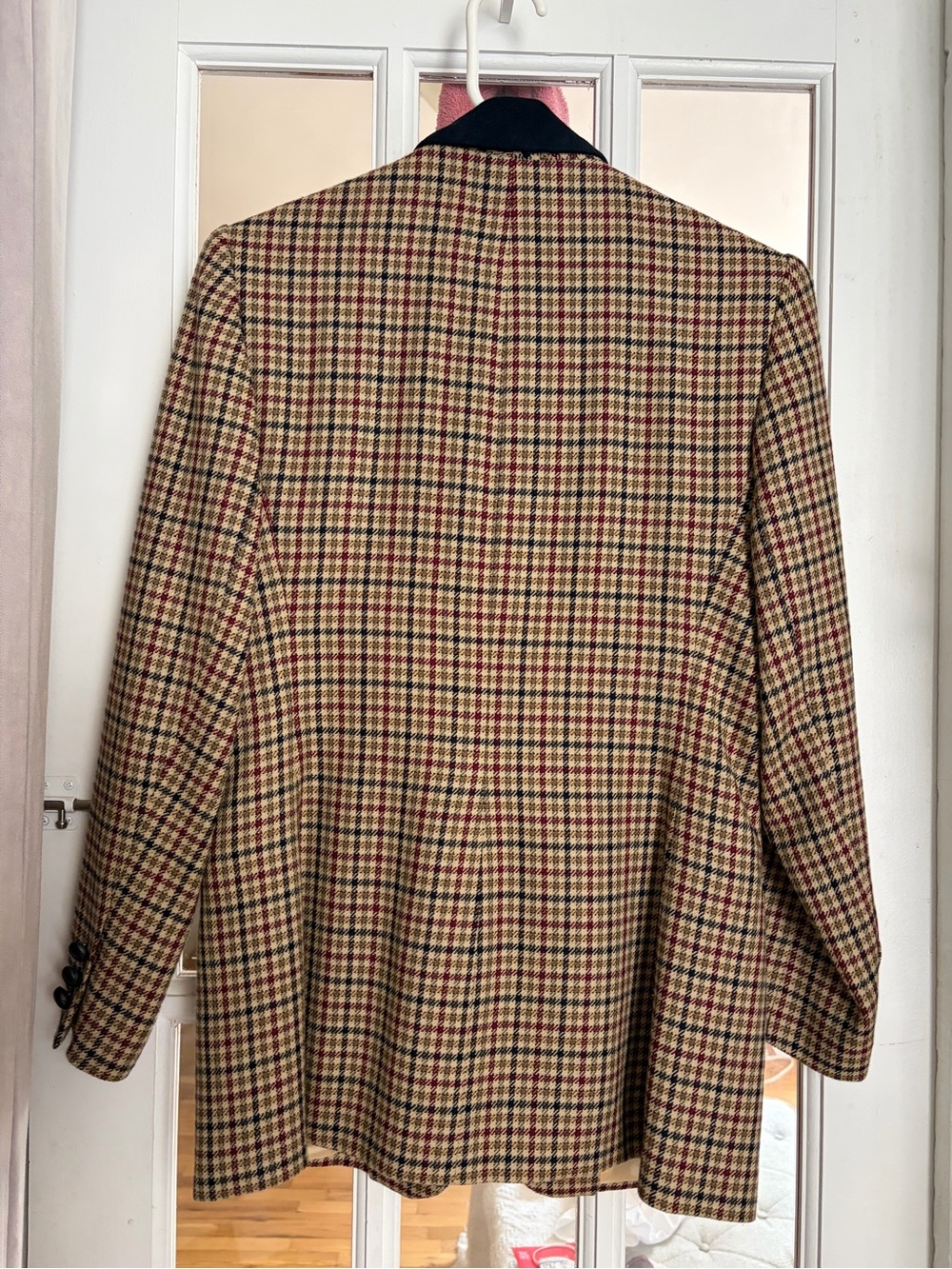 Talbots Petite Houndstooth Tweed Blazer in Beige, Red and Black - Picture 2 of 5